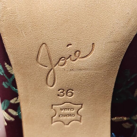 Joie Womens EU 36 US 5.5 Saleema Brocade Ankle Boots Plum Booties - Picture 8 of 9